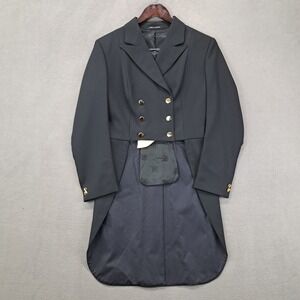 Pytchley Made in England Black Tailcoat 36R 12R Equestrian Fox Hunting Riding
